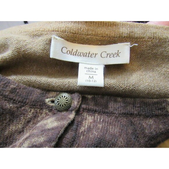 Coldwater Creek Brown Cotton/Cashmere Blend Fringe Light Cardigan M 10 12 - Picture 6 of 6